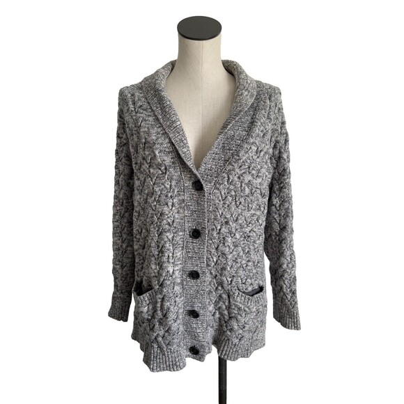 Lands' End Sweaters - Lands' End Drifter Thick Heavy Cable-Knit Shawl Collar Cardigan Sweater XL/P 18